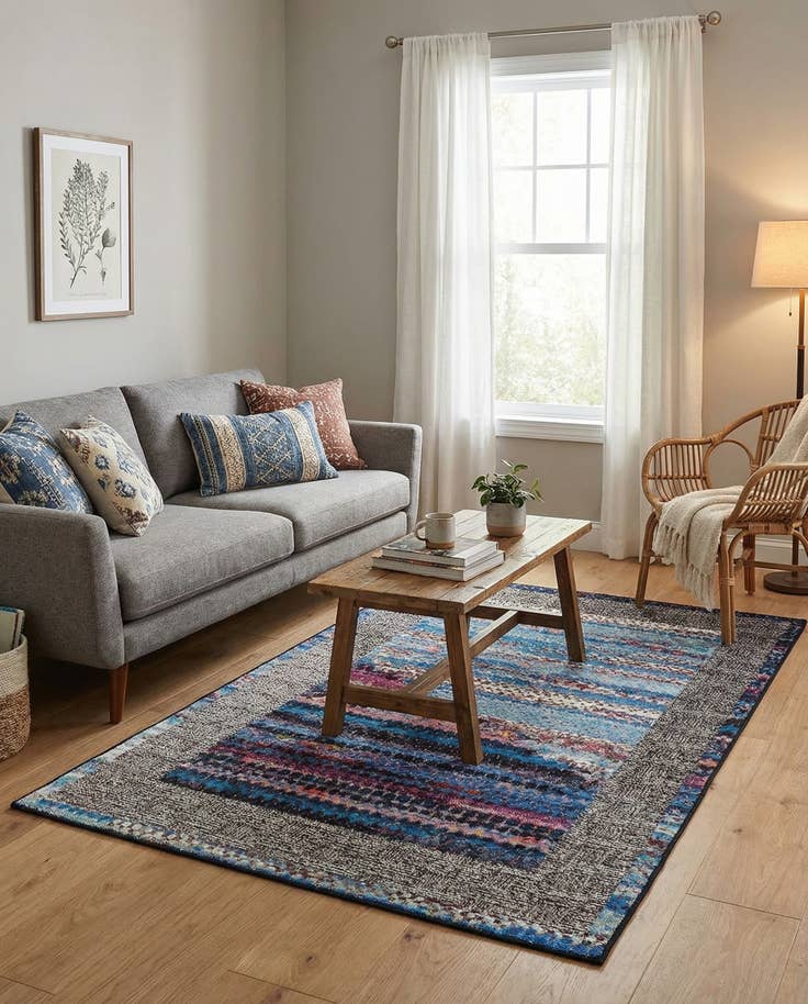 Detail image of 4' x 6' Easy-Clean Modern Indoor / Outdoor Rug