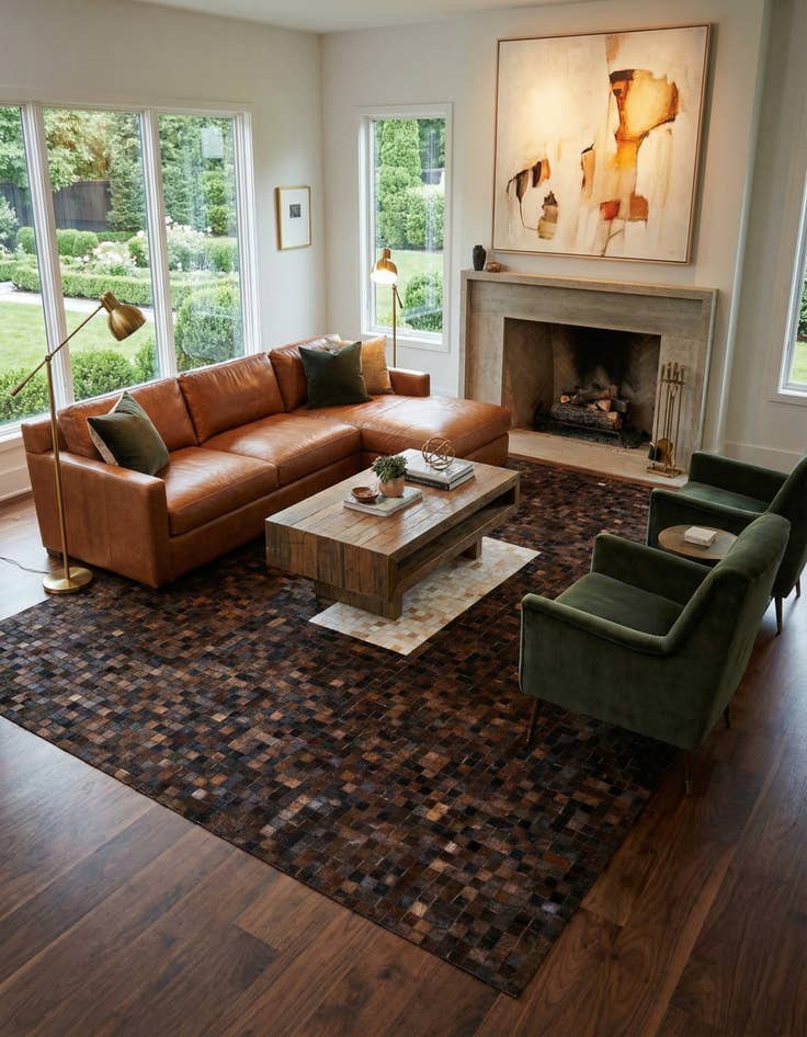 Detail image of 8' 1 x 10' Cowhide Stocks Rug