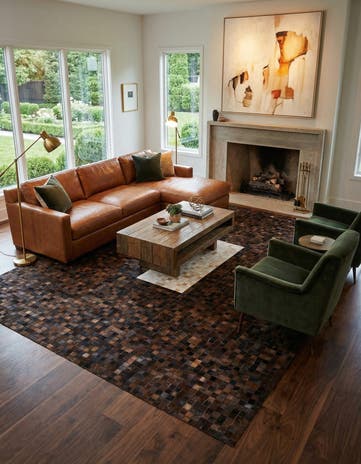 8' 1 x 10' Cowhide Stocks Rug
