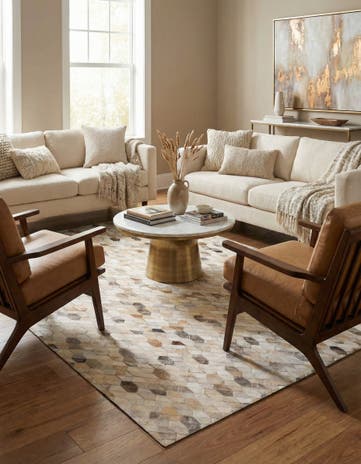 5' 2 x 7' 5 Cowhide Rug