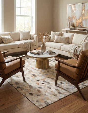 5' 2 x 7' 5 Cowhide Rug
