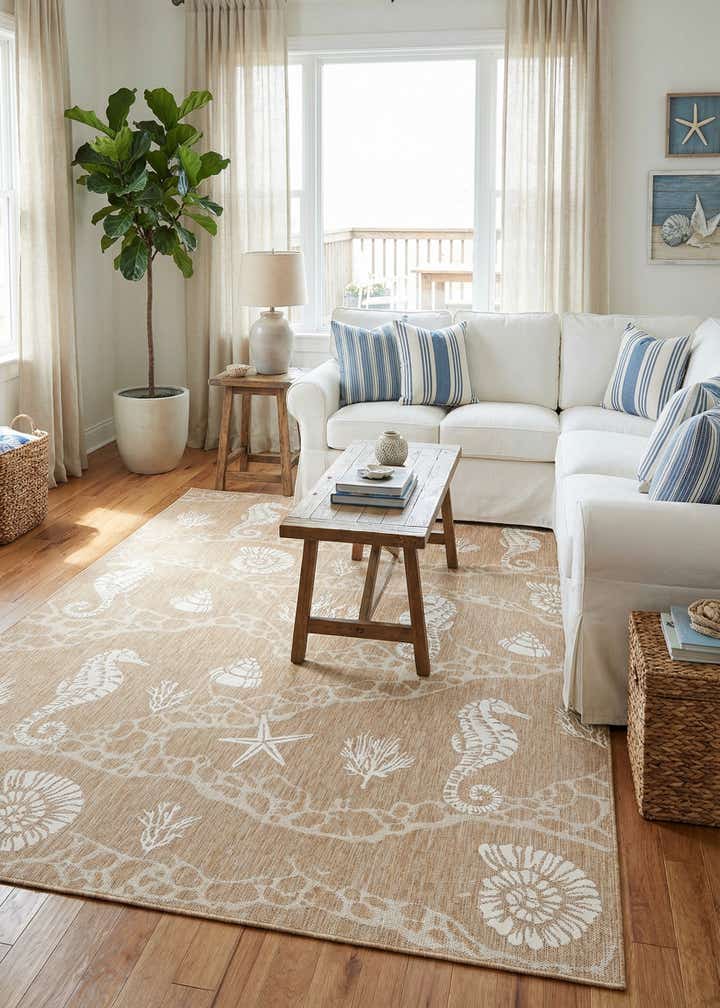 10' x 14' Easy-Clean Coastal Indoor / Outdoor Rug
