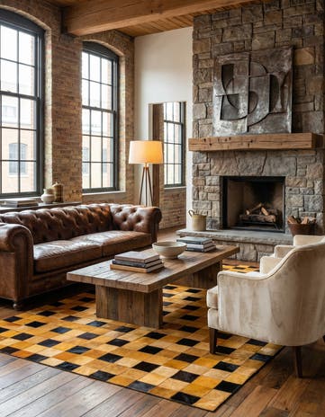5' 1 x 8' Cowhide Stocks Rug