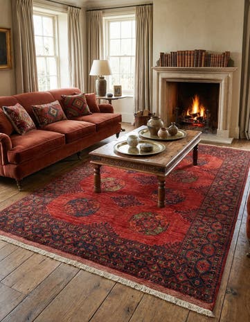 7' 2 x 10' 8 Ersari Afghan Wool Rug