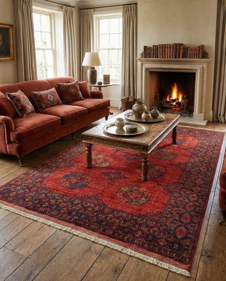 7' 2 x 10' 8 Ersari Afghan Wool Rug