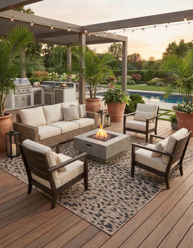 Detail image of 10' x 10' Easy-Clean Safari Indoor / Outdoor Square Rug