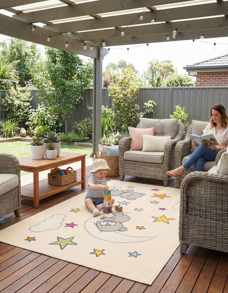 Detail image of  5' 3 x 7' 7  Washable  Indoor / Outdoor Rug