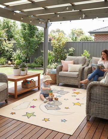 5' 3 x 7' 7 Easy-Clean Indoor / Outdoor Rug