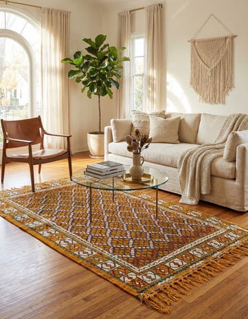 5' 4 x 9' Hand Knotted Moroccan Oriental Wool Rug