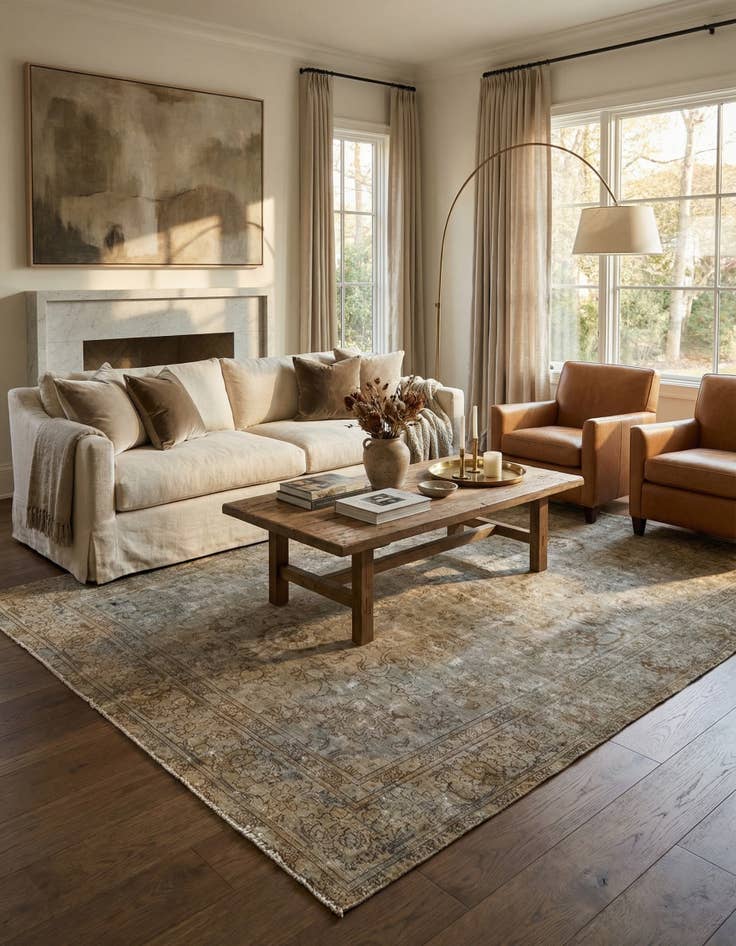 Detail image of 9' 3 x 12' 7  Hand Knotted Ultra Vintage Persian Wool Rug