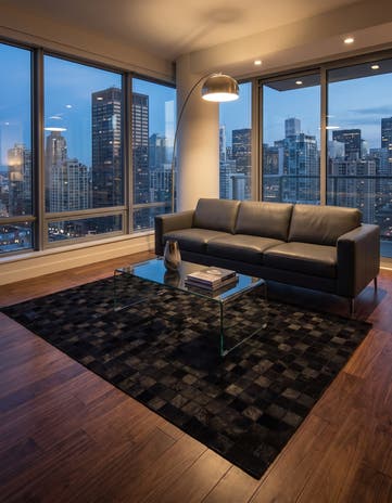 5' 3 x 8' 1 Cowhide - Patchwork Rug