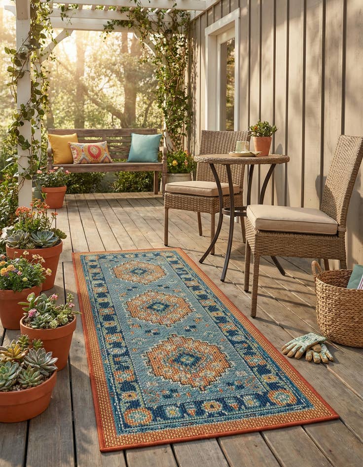 Detail image of 2' x 5'  Washable Baja Indoor / Outdoor Runner Rug