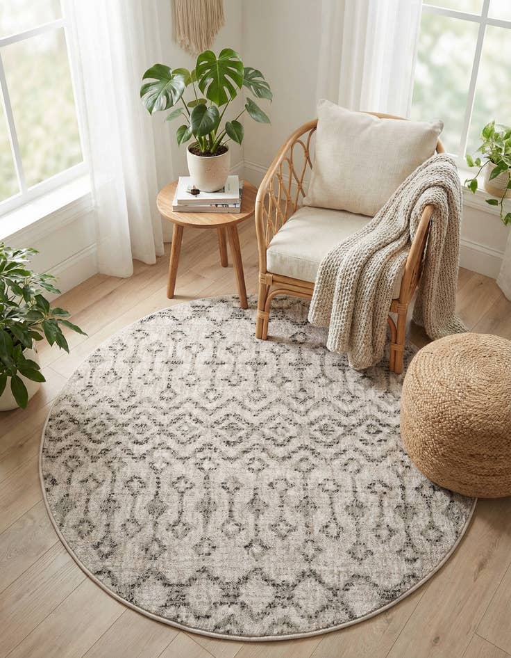 Detail image of  3' 3 x 3' 3 Eco Trellis Round Rug