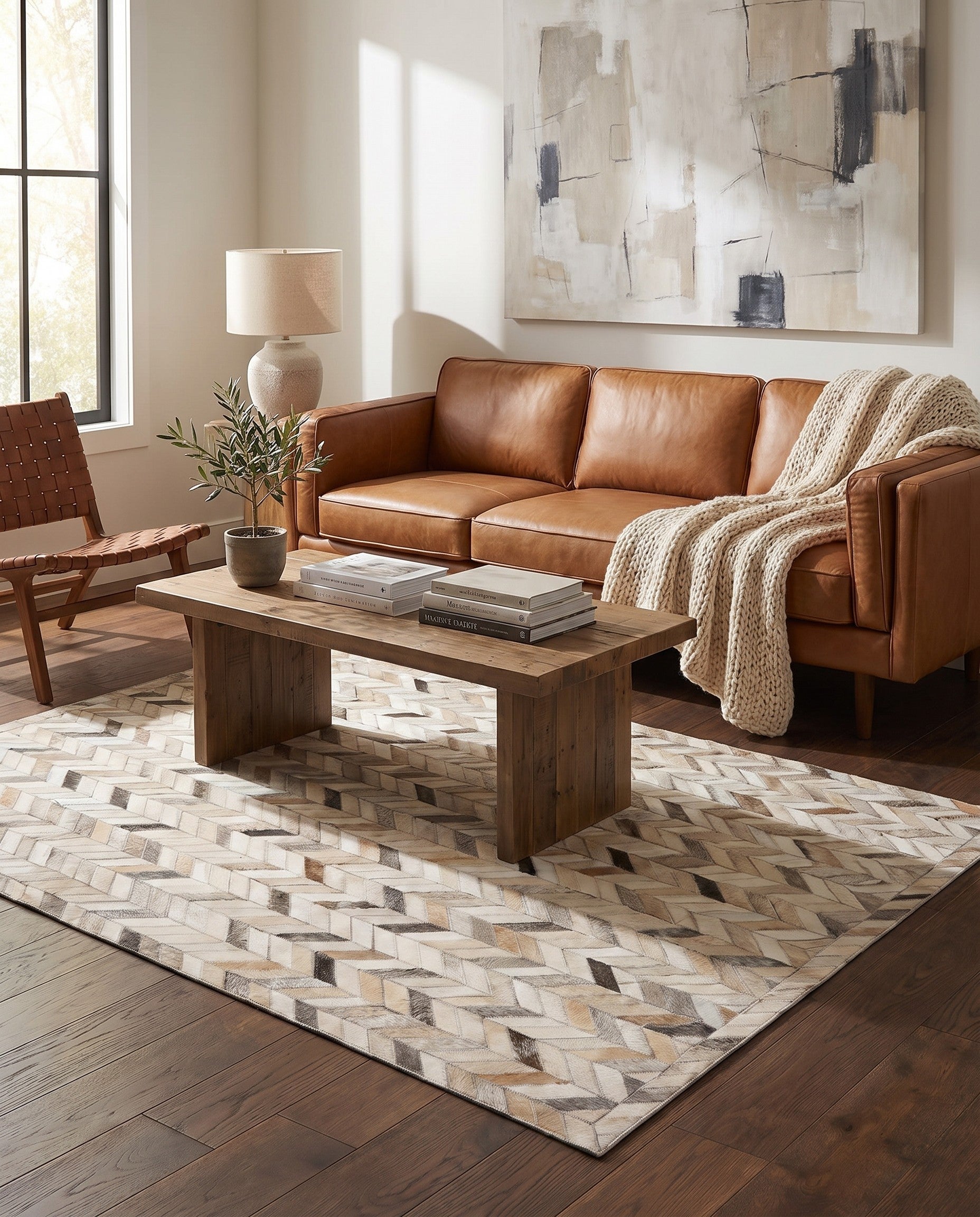 4' x 6' 1 Cowhide Stocks Rug