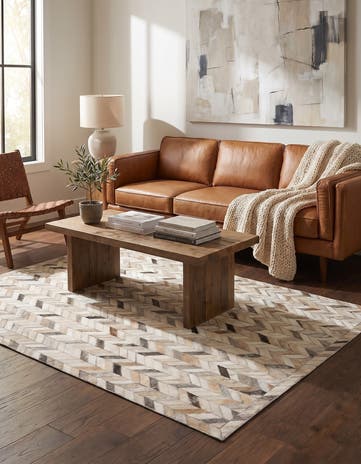 4' x 6' 1 Cowhide Stocks Rug