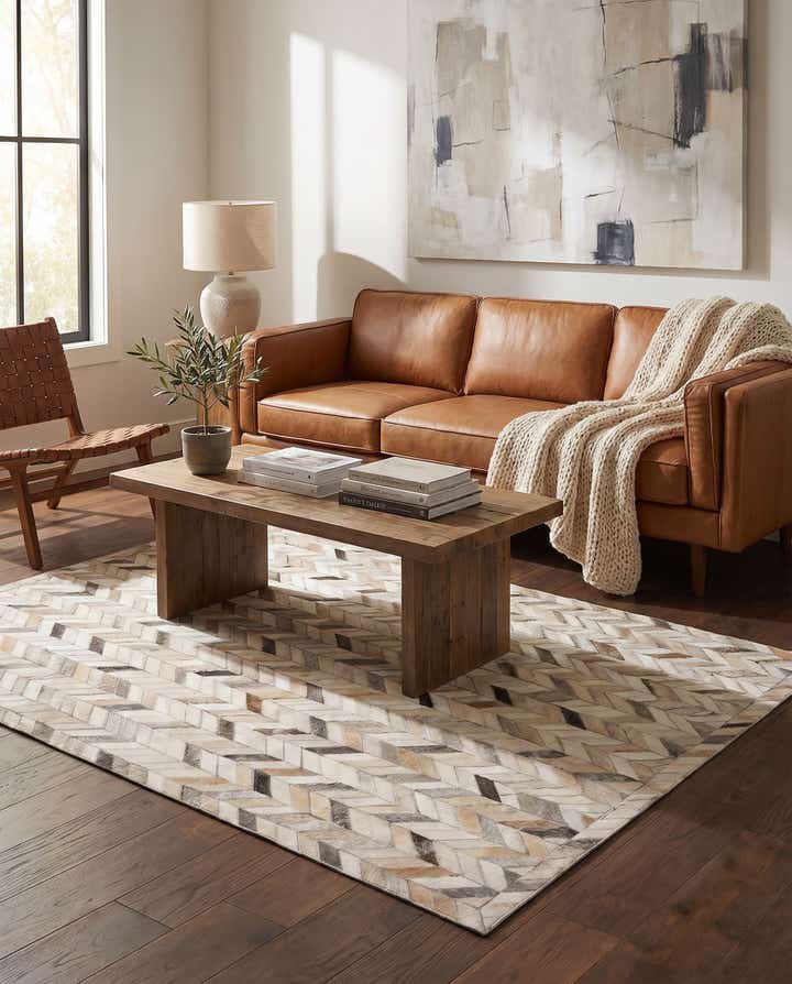 4' x 6' 1 Cowhide Stocks Rug