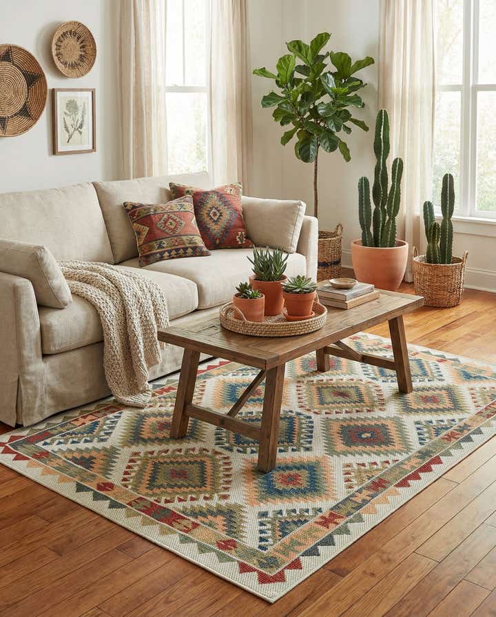 5' 3 x 8' Easy-Clean Baja Indoor / Outdoor Rug