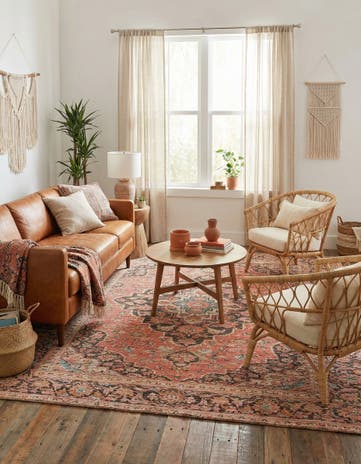 Red Chenille Jute Square Rug