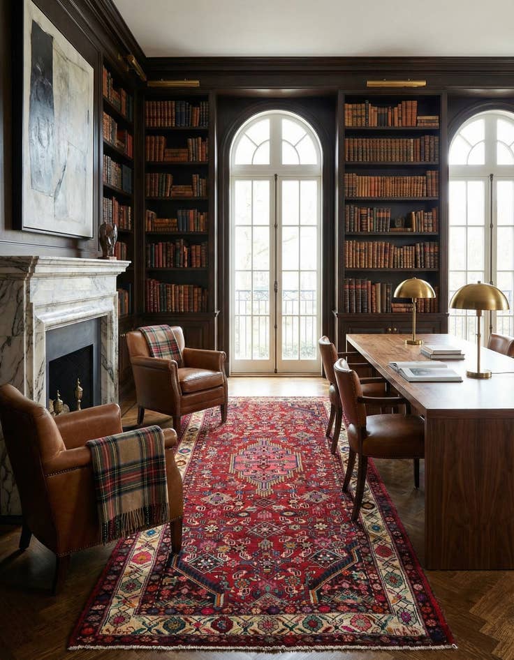 Detail image of 4' 11 x 9' 10 Hamedan Wool Runner Rug