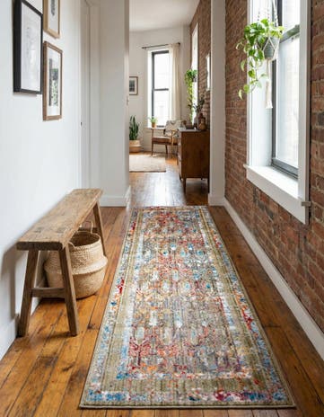 Light Green Williamsburg Runner Rug