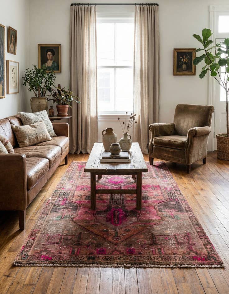 Detail image of 3' 3 x 5' 2  Hand Knotted Ultra Vintage Persian Wool Rug