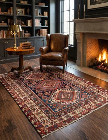 4' 1 x 5' 8 Schirwan Wool Rug