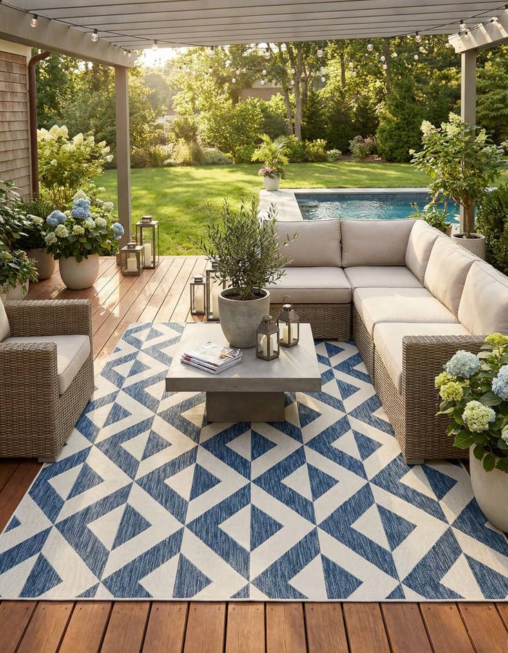 Detail image of  7' x 10'  Washable Jill Zarin Napa Indoor / Outdoor Rug