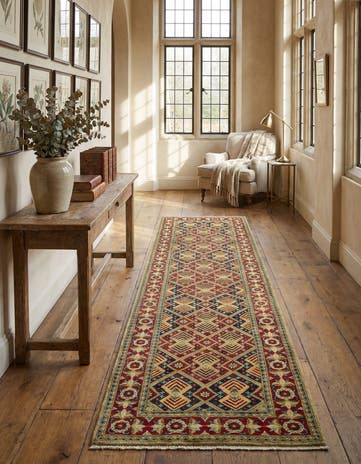 2' 9 x 9' 8 Hand Knotted Kazak Runner Rug