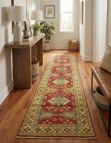 2' 9 x 10' Hand Knotted Kazak Runner Rug
