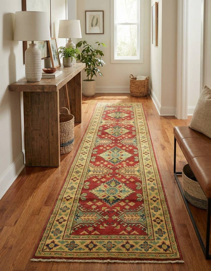 Detail image of 2' 9 x 10'  Hand Knotted Kazak Runner Rug