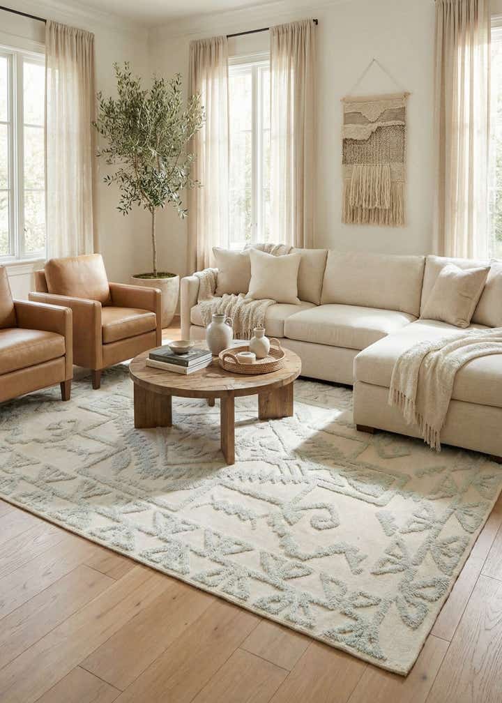 9' x 12' Hand Knotted Moroccan Wool Rug