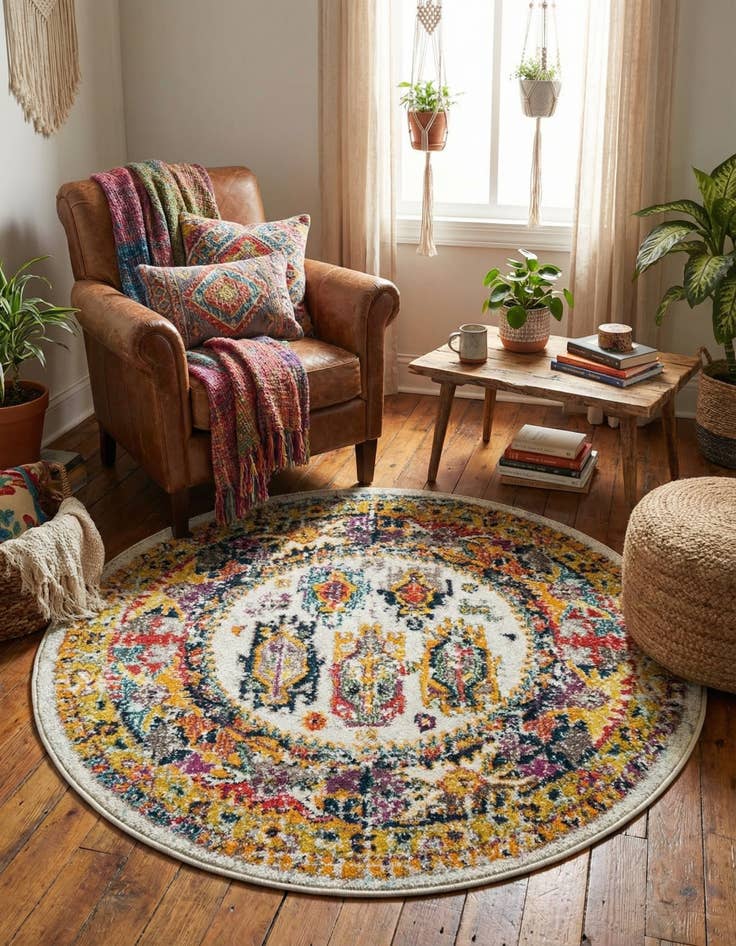 Detail image of  3' 1 x 3' 1 Madeline Round Rug