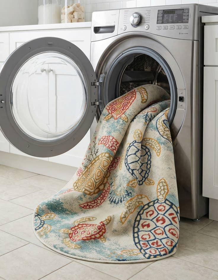 Detail image of  7' 1 x 7' 1  Washable Amalfi Round Rug