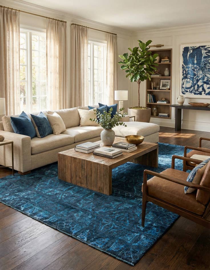 Detail image of 8' x 10'  Hand Knotted Darya Rug