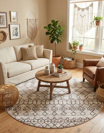 Brown Artemis Round Rug