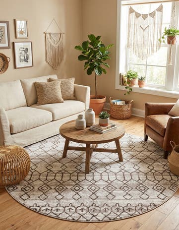 Brown Artemis Round Rug