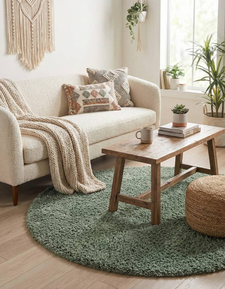 Detail image of 3' x 3' Zermatt Shag Round Rug