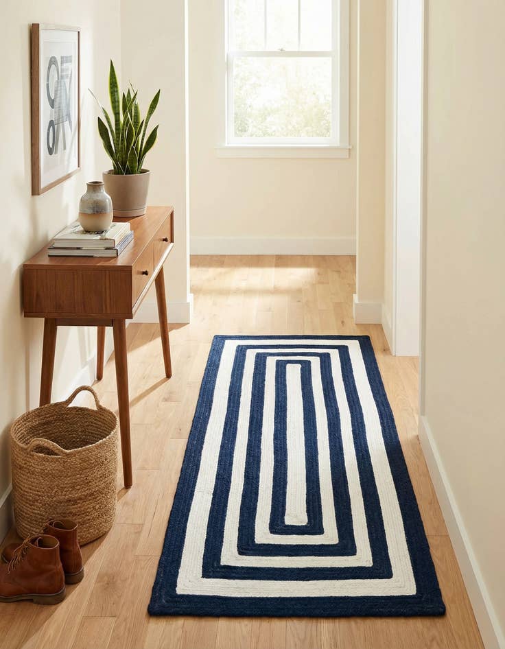 Detail image of 2' x 4' 1  Hand Woven Eco Verse   Washable Indoor / Outdoor Runner Rug