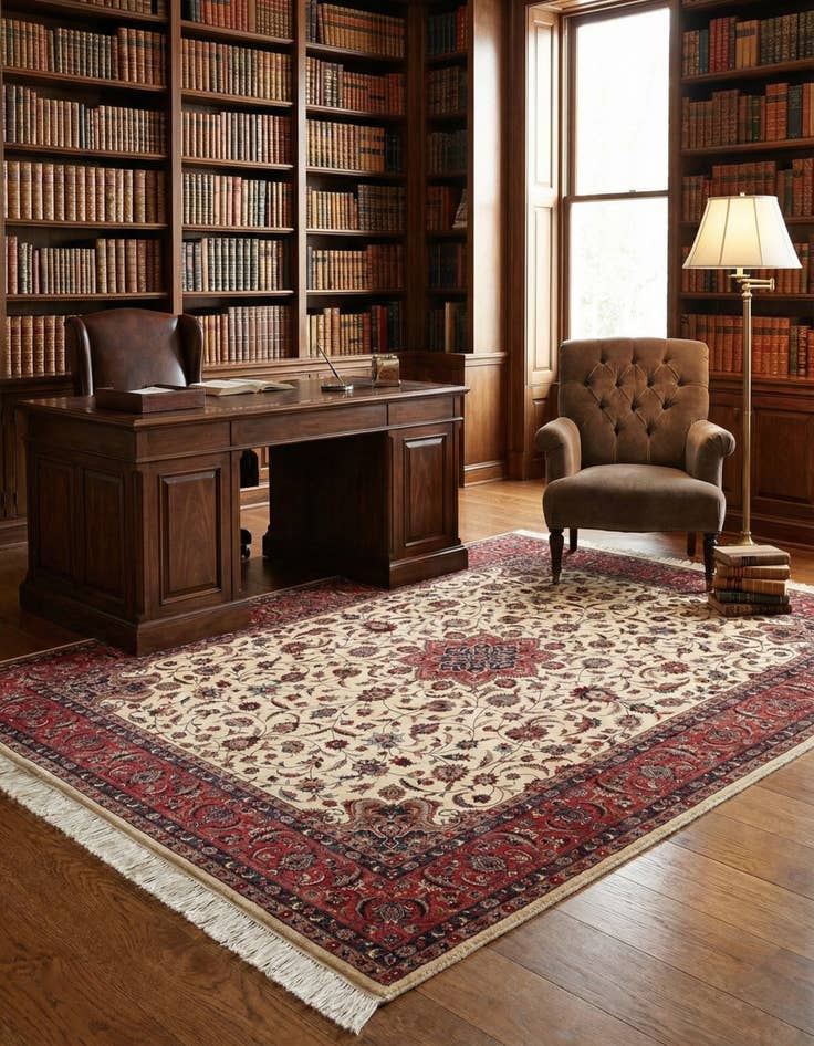 Detail image of  8' 2 x 10' 3  Hand Knotted Isfahan Wool Rug