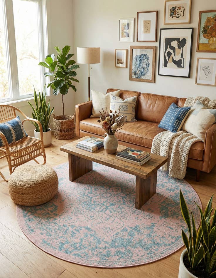 Detail image of 7' x 7' Easy-Clean Jill Zarin Dubai Indoor / Outdoor Round Rug