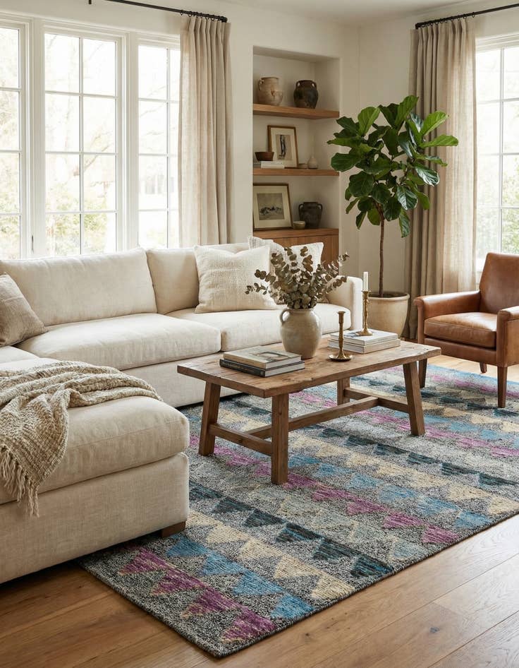 Detail image of  6' 6 x 9' 8  Hand Knotted Darya Wool Rug