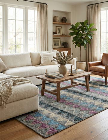 6' 6 x 9' 8 Hand Knotted Darya Wool Rug