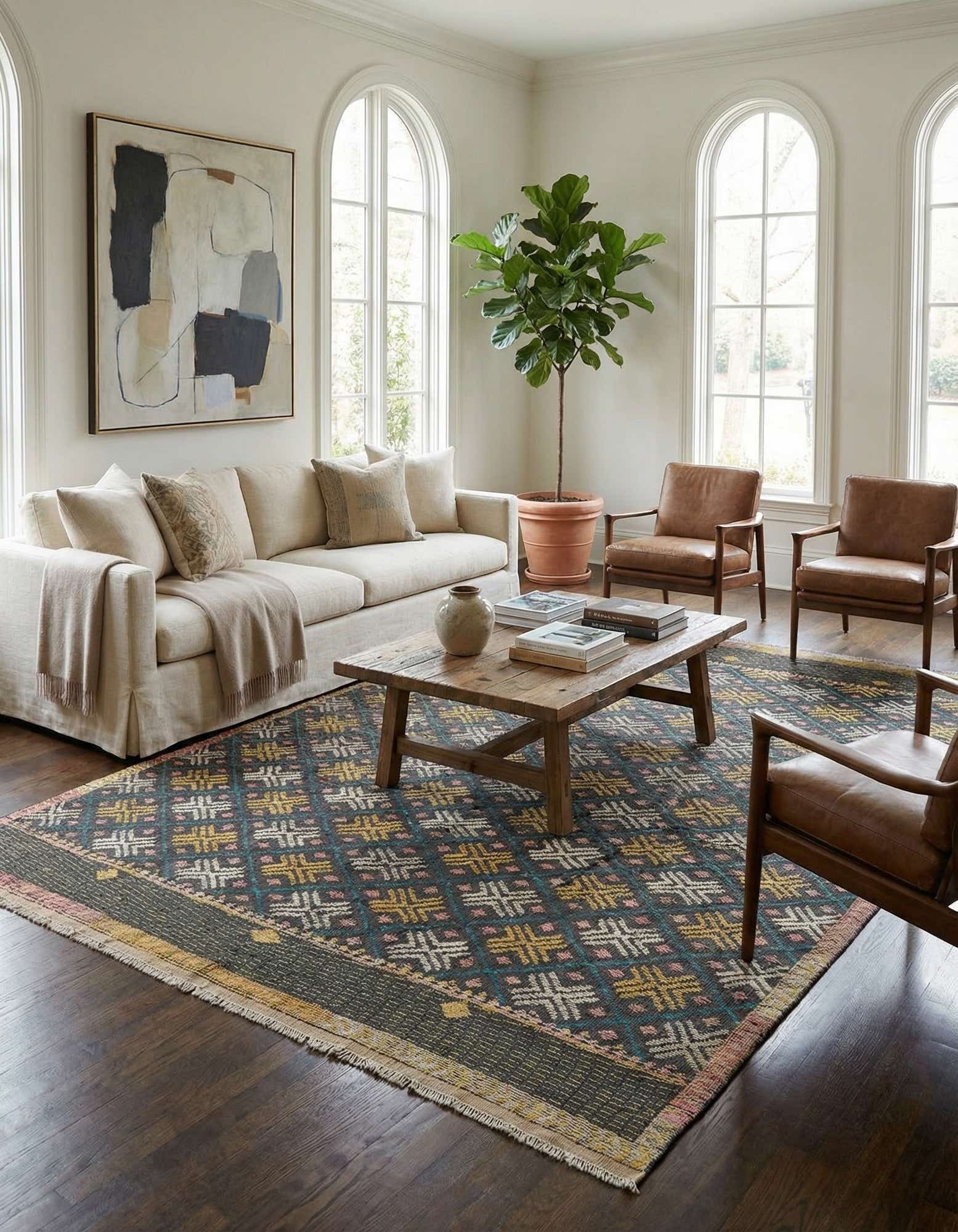 8' x 10' 8 Hand Knotted Darya Wool Rug