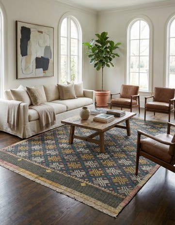 8' x 10' 8 Hand Knotted Darya Wool Rug