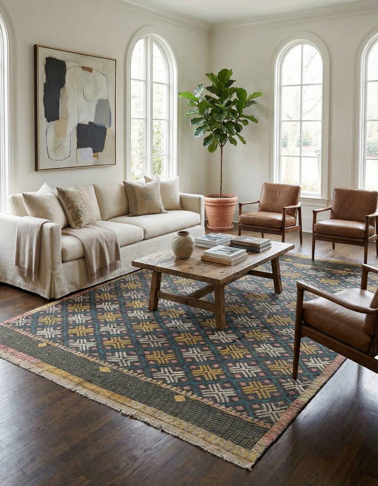 Detail image of 8' x 10' 8  Hand Knotted Darya Wool Rug