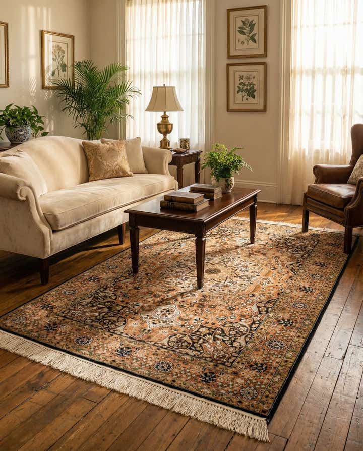 3' 11 x 6' 2 Hand Knotted Kashmir Rug