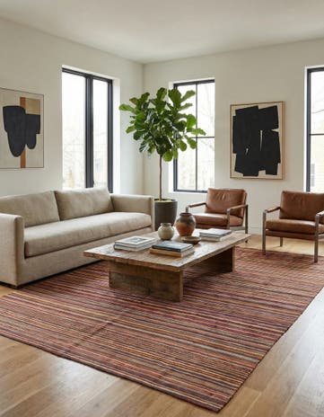 6' 7 x 9' 7 Hand Woven Kilim Modern Wool Rug