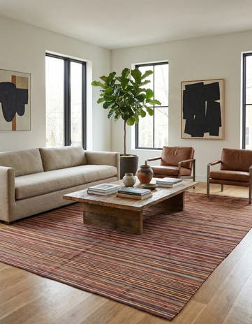6' 7 x 9' 7 Hand Woven Kilim Modern Wool Rug