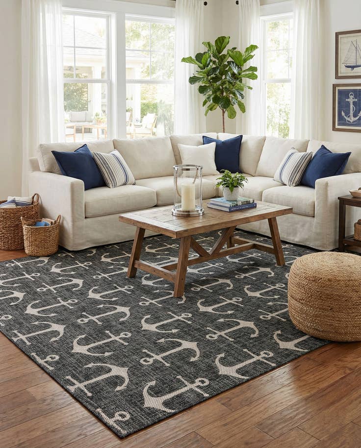 Detail image of 10' x 14' Easy-Clean Coastal Indoor / Outdoor Rug
