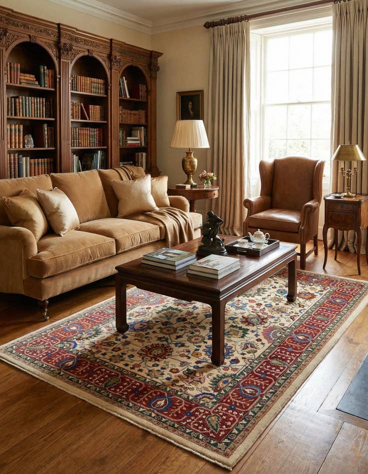 Detail image of  5' 7 x 7' 10  Hand Knotted Kashkuli Persian Rug